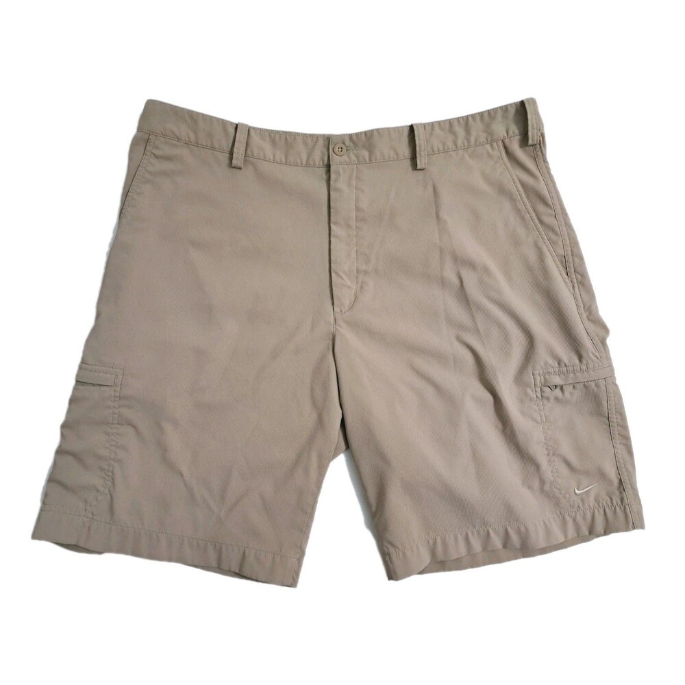 Nike Golf Cargo Shorts Mens 38 Khaki Safari Utility Pockets Outdoor Work DriFit